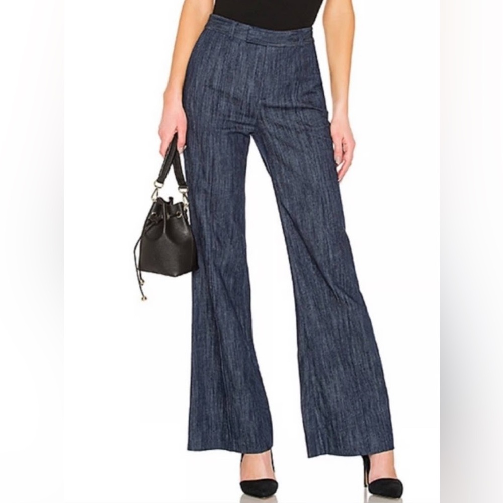 JOIE Sylvana Pintuck Flare Blue denim jeans size 10 business career work
